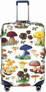 [FSCEV] Japanese Painting Mushroom Trolley Suitcase Protective Cover Business Travel Luggage Protector Fashion 18-32 Inches, White, S
