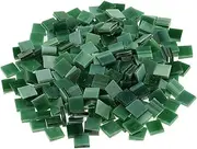 FITYLE 250 Pieces Many Color Square Glass Mosaic Tiles for Mosaic Making Craft - Green