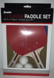 Franklin Ping Pong Table Tennis Paddles 2 Player Set Paddle With 3 Balls *NEW*