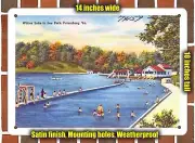 METAL SIGN - Virginia Postcard - Wilcox Lake In Lee Park, Petersburg, Va.