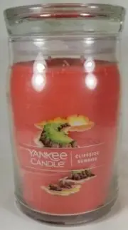 Yankee Candle CLIFFSIDE SUNRISE Signature Large Jar 20 Oz Orange Pink Wax 2-wick