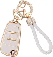 EKALA Car Key Full Cover for Audi with Keychain Lanyard, 3 Buttons Soft TPU Key Protection Case Compatible with Audi A1 A3 A4 A6 A8 Quattro Q2 Q3 Q7 S3 S6 RS3 RS6 R8 TT TTS Car Key Shell Cover(Ad-3)