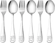 Stainless Steel Child Cutlery Bear Children Spoon and Fork Set Toddler Utensils Metal Cutlery Set