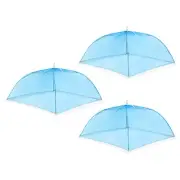 17"X17" Mesh Food Covers, 3 Pcs Collapsible Food Screen Tent Umbrella, Blue