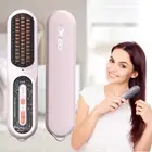 Electric Hair Straightener Brush, Portable Cordless Mini Hair Straightening Bru