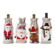 Christmas Wine Bottle with Drawstring Champagne Bottle Bag Holiday Party