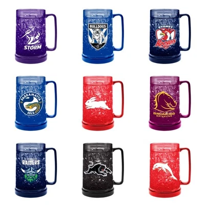 NRL Team COLOUR Gel Ezy Freeze Beer Stein Frosty Mug Cup Man Cave - Choose Team