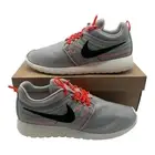 Nike Rosherun Dynamic Flywire QS Running Shoes Mens 9 Grey Crimson 580579-061