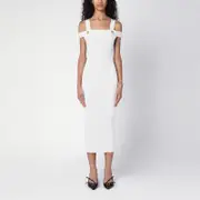 [Balmain] White knit dress with double straps 40 FR White