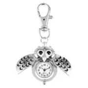 Vintage 3D Owl Tortoise Quartz Pocket Watch with Keychain Analog Fob Watches