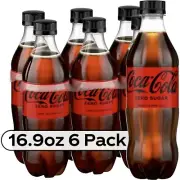 Coke Coca Cola Zero Sugar Zero Calories Soda Pack of 6 16.9oz Bottles