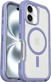 OtterBox Defender Series XT MagSafe Case for iPhone 16, Shockproof, Ultra Tough Protective Case, 7X Military Standard Tested, Transparent/Purple