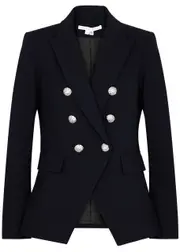 Veronica Beard Miller Dickey Double-breasted Blazer - Navy - 14 14