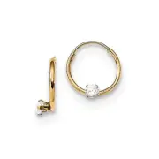 Madi K Kid's Hoops Earrings 14k Gold 2 mm Small Endless CZ Polished