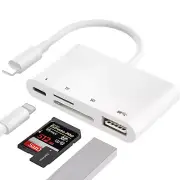 Fits iPhone iPad Mac & Android 4-IN-1 SD&Micro SD Memory Card Reader Adapter
