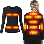 [IMYOGI] Cozy Women Heating Thermal Underwears, USB Electric Heated Base Layer Shirt Pant with 3 Gear Temperature for Daily Life