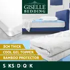 Giselle Memory Foam Mattress Topper COOL GEL 8CM BAMBOO Cover Protector