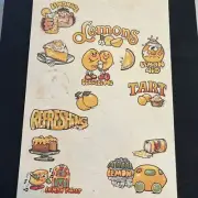 Vintage 80’s Mark 1 Large Scratch & Sniff Partial Sticker Sheet - LEMON - Rare