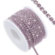 11 Yard Crystal Rhinestone Chain Trim, Light Purple Rhinestone with Silver Base