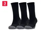 NNEKG Under Armour Mens 3 Pack Heatgear Crew Socks (Black Black Steel Size M)