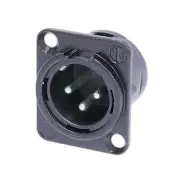 Neutrik NC3MD-L-BAG-1 3-Pin XLR Male Panel Mount Connector, Solder Cups, Silver