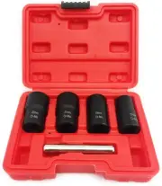 5 PCS 1/2” Twist Socket Set, 6-Point Sockets Nut and Bolt Extractor Tool Kit,...