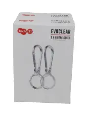 Tech21 Evo Clear AirTags case with Carabiner. Compatible with Apple AirTag.