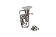 Polished Euphonium / Tuba silver-plated pin badge