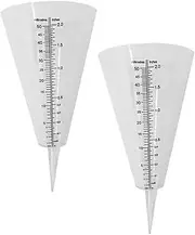 2Pcs Transparent Cone Shaped Rain Gauge Rain for Farming Meteorological Statistics and Climate Research Scale Measuring Cup
