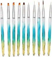 NSXAYIWE 10pcs Nail Art Pen Portable Professional UV Gel Nail Art Painting Dotting Drawing Pen Gradient Blue