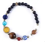 [outret] Women's Handmade Galaxy Solar System Bracelet Space Star Natural Stone Bead Bracelet Attractive