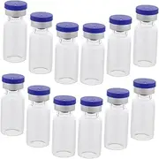 PACKOVE 12Pcs Small Glass Vials with Sealing Caps for Liquids Powders and Sample Storage Reusable Bottles for Home Laboratory and Travel Use