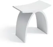 Designer Stool - Modern Cast Stone Stool - Bathroom Stool - Solid Surface Zuri