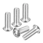 5/16"-18x7/8" Button Head Socket Cap Screws 20Pack 304 Stainless Steel Silver