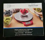Mainstays Round Digital Kitchen Scale, Food Scale, Stainless Steel Platform, LCD