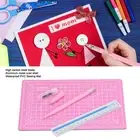 Hobby Knife Set Pink High Carbon Steel Ergonomic Handle DIY Knife Set For