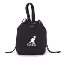 在飛比找Yahoo奇摩購物中心優惠-KANGOL 水桶包 側背包 黑 塗鴉 雙面 手提包 包包 