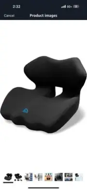 Ergonomic Memory Foam Seat Cushion. Pressure Relief Lumbar & Lower Back Support
