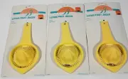 3 Yellow Plastic Lemon Orange Lime Squeezer Juicer Hand Press Kitchen Bar Tool