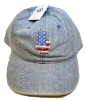 Neff Adjustable Mens Denim Creeper Patriotic Peace Fingers Snapback Cap Hat New