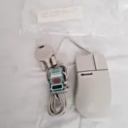 VINTAGE MICROSOFT SERIAL BALL MOUSE /2 BUTTON , BEIGE, VINTAGE NEW OLD STOCK