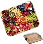 Cheese dish: wooden tray with compartments, sausage plates | Salachicha plates with lid | Reusable with lid, portable wooden serving panels, wooden serving boards