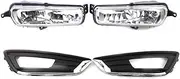 1Pair Car Fog Light Cover Front Bumper Side Air Vent Lamp Intake Frame Bezel Cap Trim Housing Compatible for Ford Focus 2015-2018