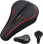 AMSNINK Bicycle Saddle Cover, Ergonomic Saddle Cover Bicycle Padded, Bicycle Seat Padding with Soft Memory Foam, Gel Padding and Waterproof Saddle Protection, Ideal for Men and Women