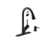 Kohler Setra 1-Handle Touchless Pull-Down Sprayer Kitchen Faucet in Matte Black