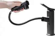 Single Handle Pull down Sprayer Faucet - Matte Black for Bathroom & Kitchen Sink