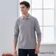 【NAUTICA】男裝 品牌文字LOGO漸變印花長袖POLO衫(灰)