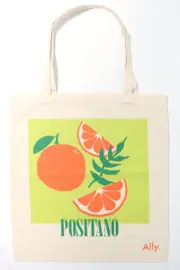 Green Print Tote Bag Printed Positano Oranges - Size ONE, Women's Canvas Bag