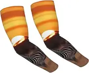 [FHEDVBN] Africa Sunset Zebra Arm Sleeves Compression Arm Covers for Men Women Outdoor Sun Sleeves Cooling Sports Sleeve, Black