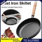 AU Cast Iron Pre-Seasoned Skillet 22/24/26/28cm Nonstick Mini Egg Frying Pan